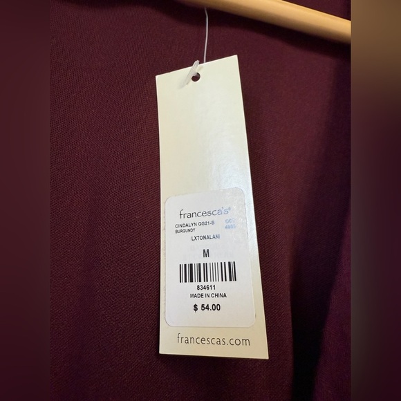 Mi Ami Francesca's Women's Leopard Burgundy Cindalyn Wrap Dress (Size M, NWT) - Picture 7 of 7